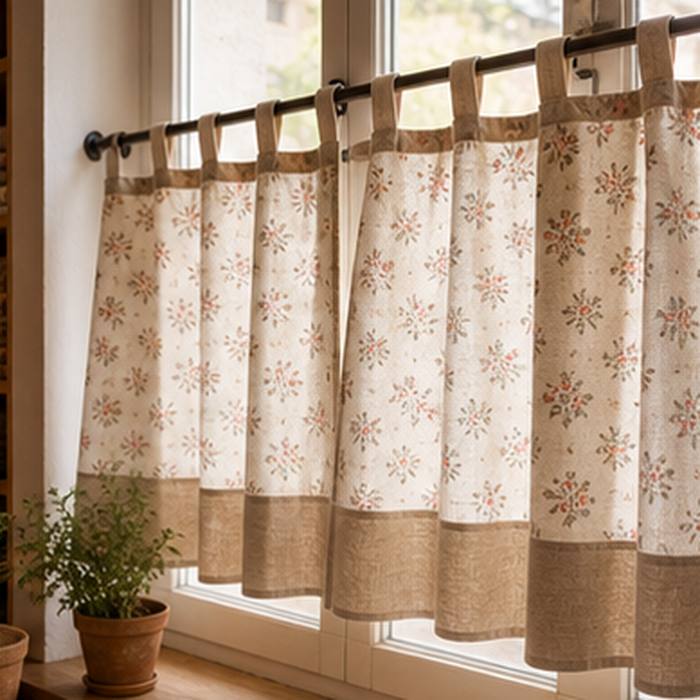 Projecte fet amb teixits de La Sabadellenca: Cortines de cuina